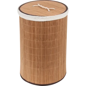 Корзина для белья складная круглая, 40 л, бамбук