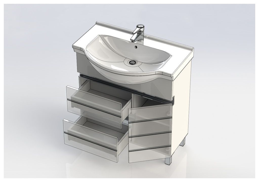 Тумба под раковину Aquanet Доминика 80 белый sun-id-270516 - Вид №4