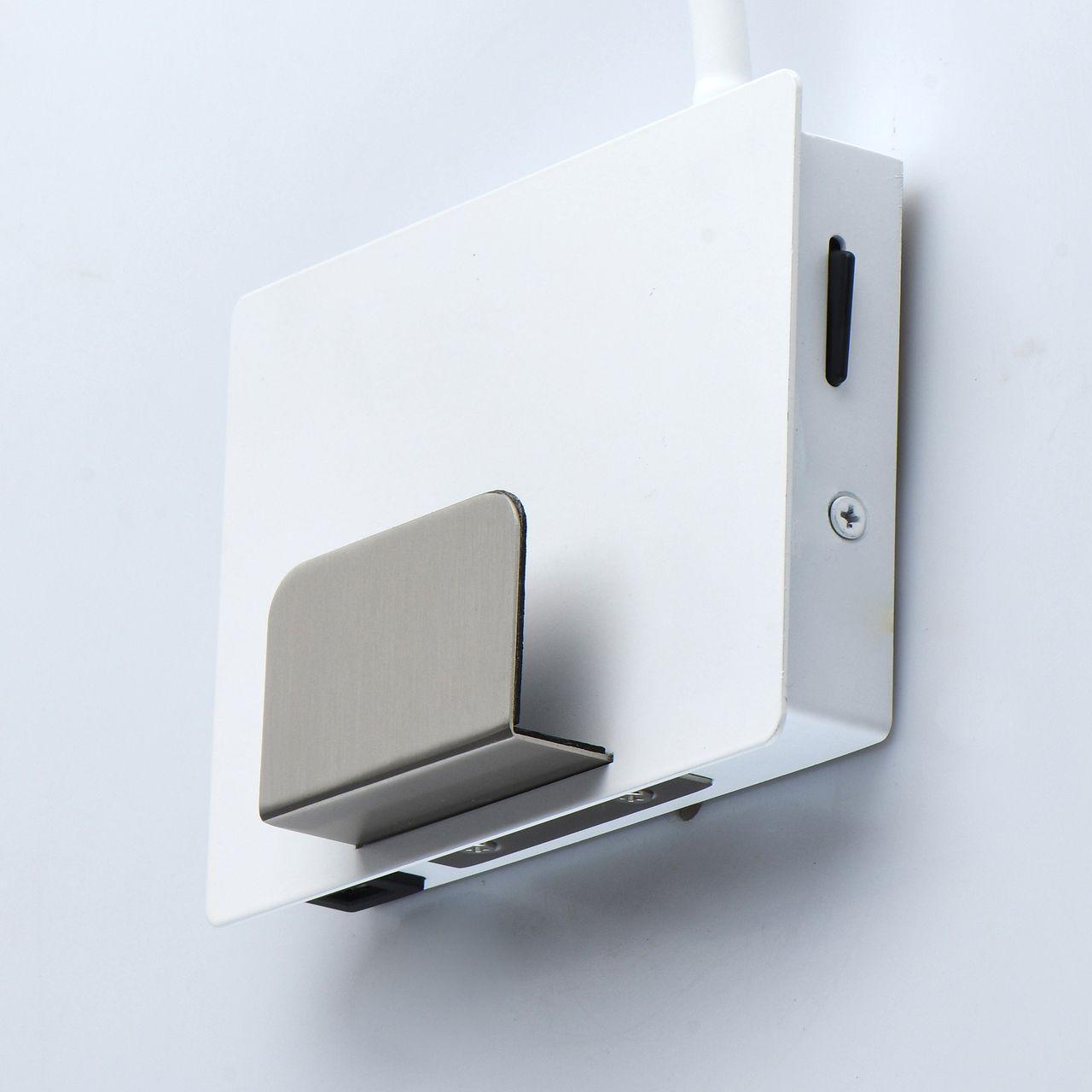 Бра светодиодное гибкое с USB-портом белое "Котбус" 492026201 DE MARKT КОТБУС 00-3927499 Белый  - Вид №1