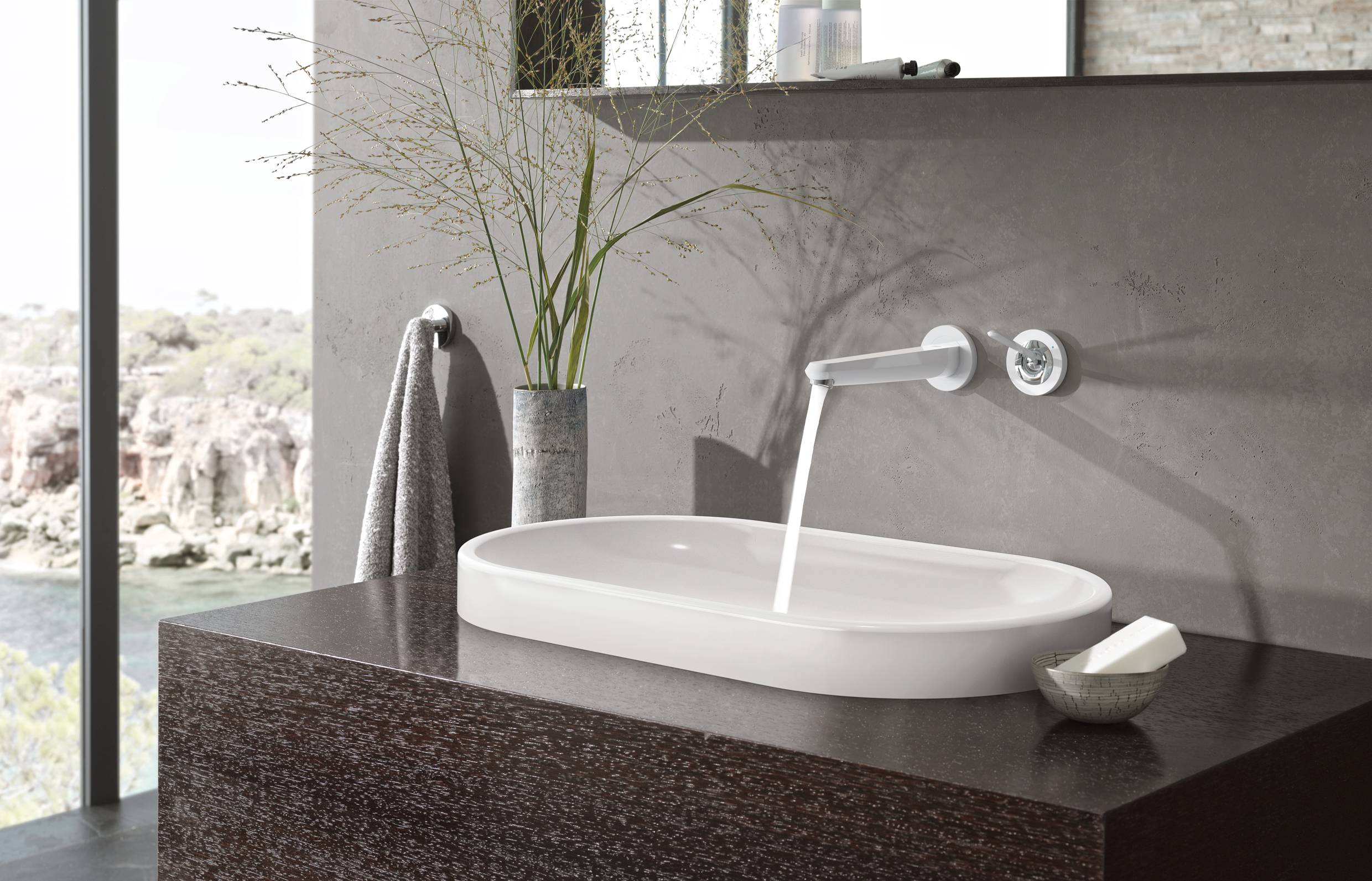 Внешняя часть смесителя для раковины GROHE Eurodisc Joy (излив 230 мм), белая луна (19969LS0) - Вид №1