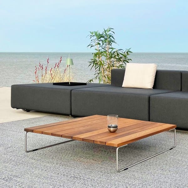 Квадратный низкий садовый журнальный столик из ясеня April Furniture ISY ARCH-00139100 - Вид №2