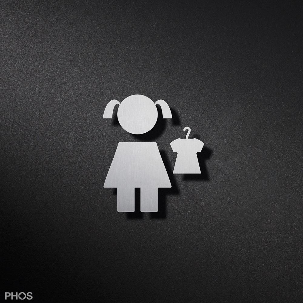 P1801 Гардеробная девушка с пиктограммой PHOS 