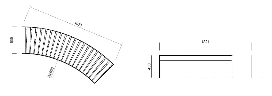Изогнутая скамья WPC Studio Città BERNA ARCH-00025650 - Вид №1