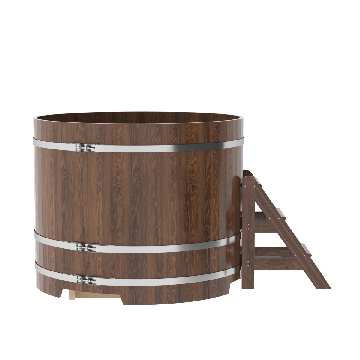 1304 Купель круглая из дуба d=1,50х1,2 морёная Alyarus  - Вид №2