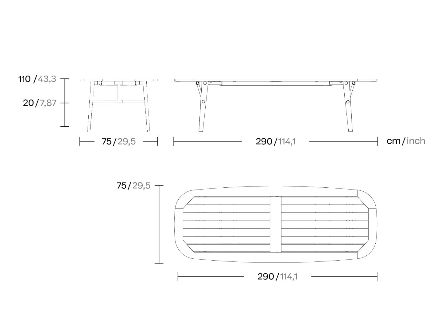 Складной садовый стол из тикового дерева Kettal Eolias ARCH-00033268 - Вид №7