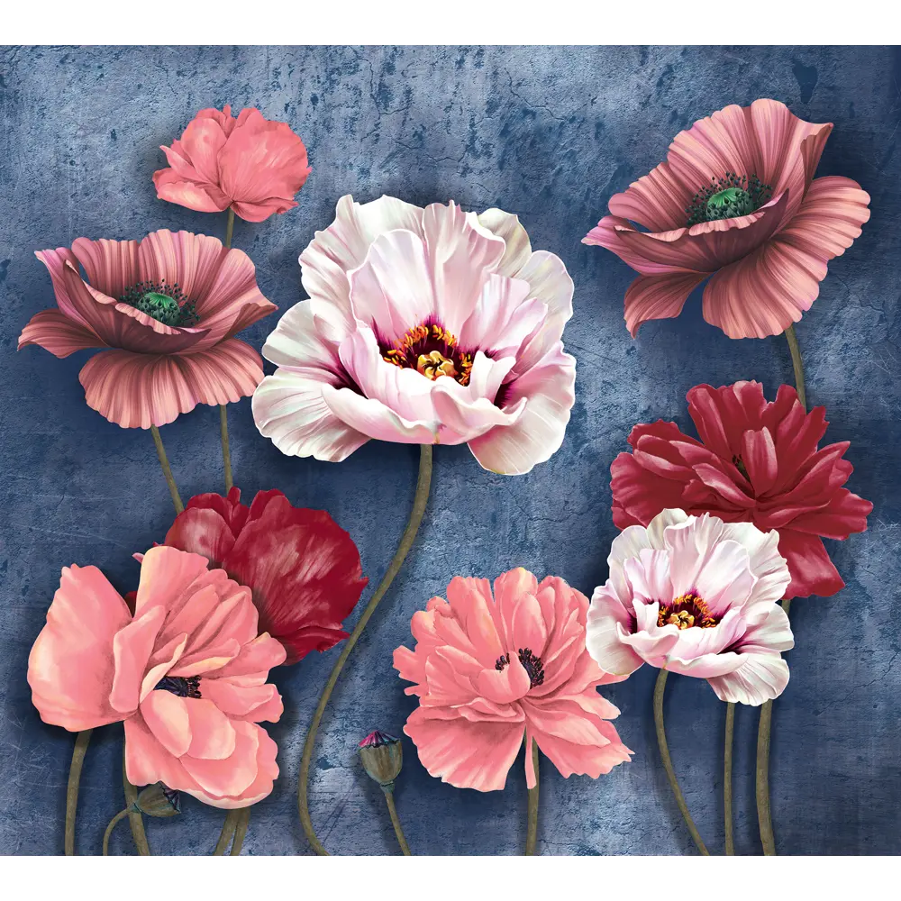Фотообои Маковый лофт флизелиновые, 300x270 см, L13-192 FBRUSH 3D FLIZART STLM-2022053