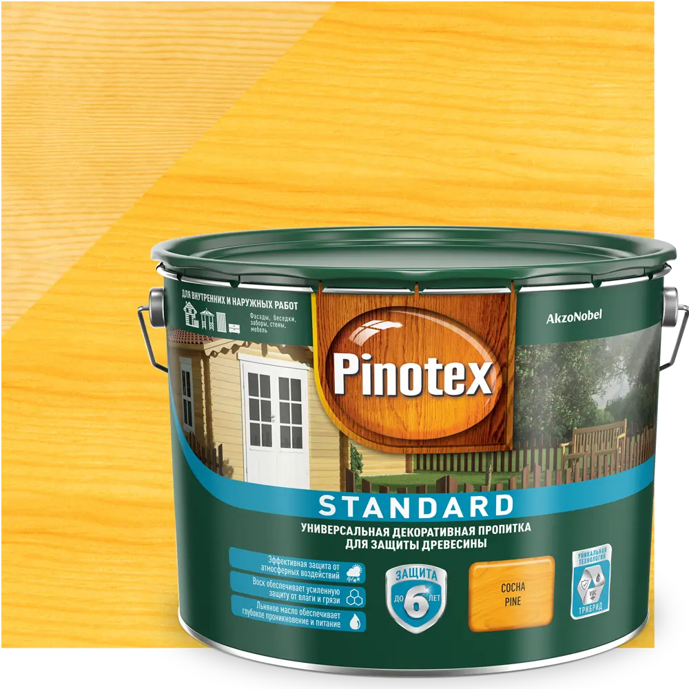 Антисептик Pinotex Standard цвет сосна 9 л STLM-2070937
