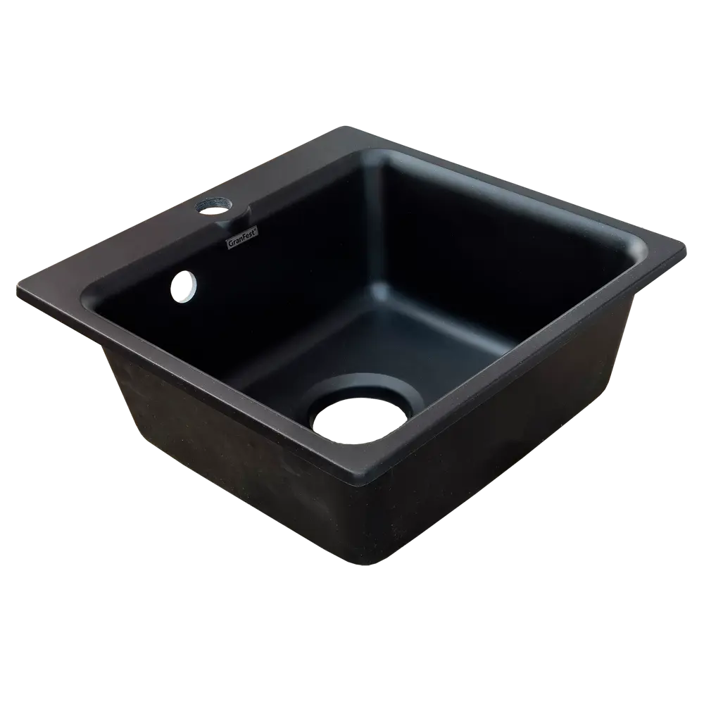 GRANFEST Smart GF-SM 430 - Врезная кухонная мойка из мраморной крошки черного цвета 89364736 STLM-0884721 - Вид №2