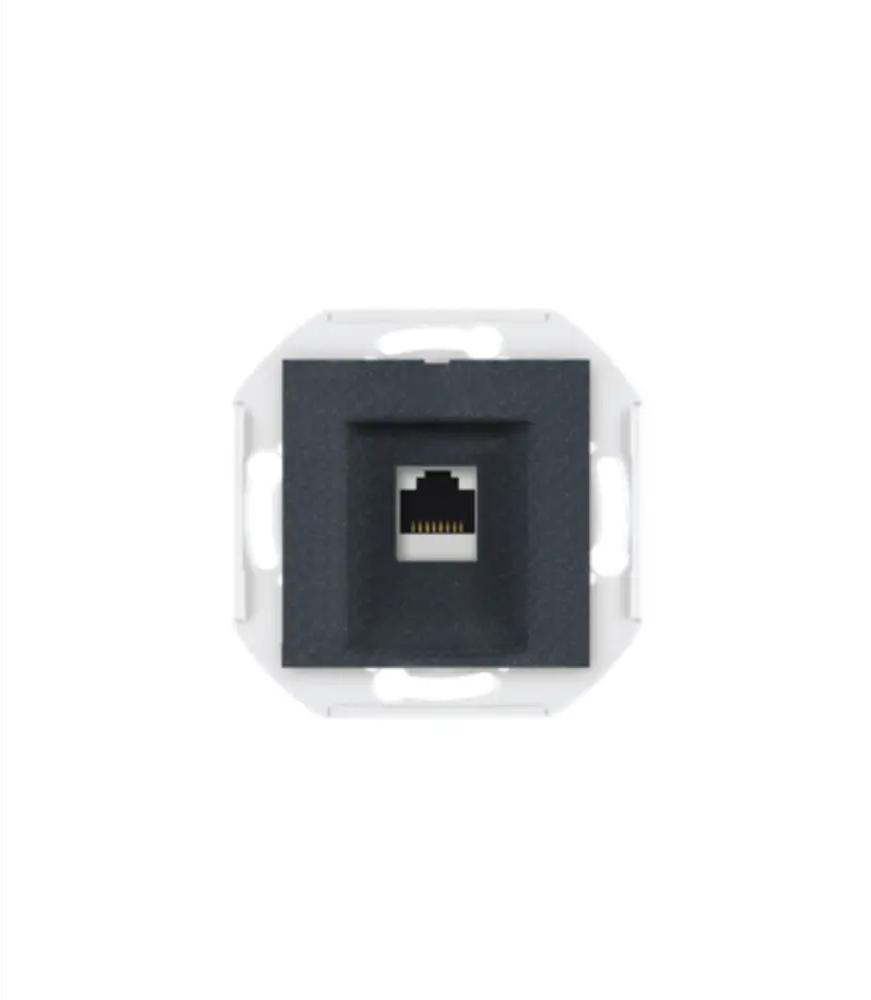91698768 Розетка компьютерная встраиваемая Aling-conel Prestige 6016.2 RJ45 Cat 6А UTP цвет графитовый STLM-1105104