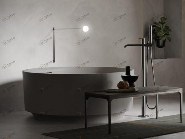 INBANI Отдельностоящая круглая ванна с твердой поверхностью Arc sun-id-1439975