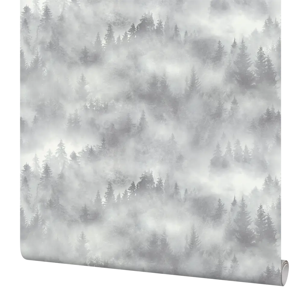 Palitra Home My Forest - Серые флизелиновые обои с лесным принтом 85683039 STLM-0065160