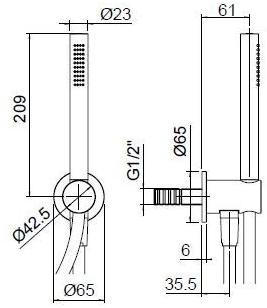 ZAZZERI Настенная лейка душа из нержавеющей стали с опорой Jk21 sun-id-1415415 - Вид №2