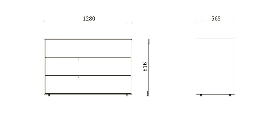 Деревянный комод со встроенными ручками Febal Casa Damien ARCH-00088056 - Вид №4