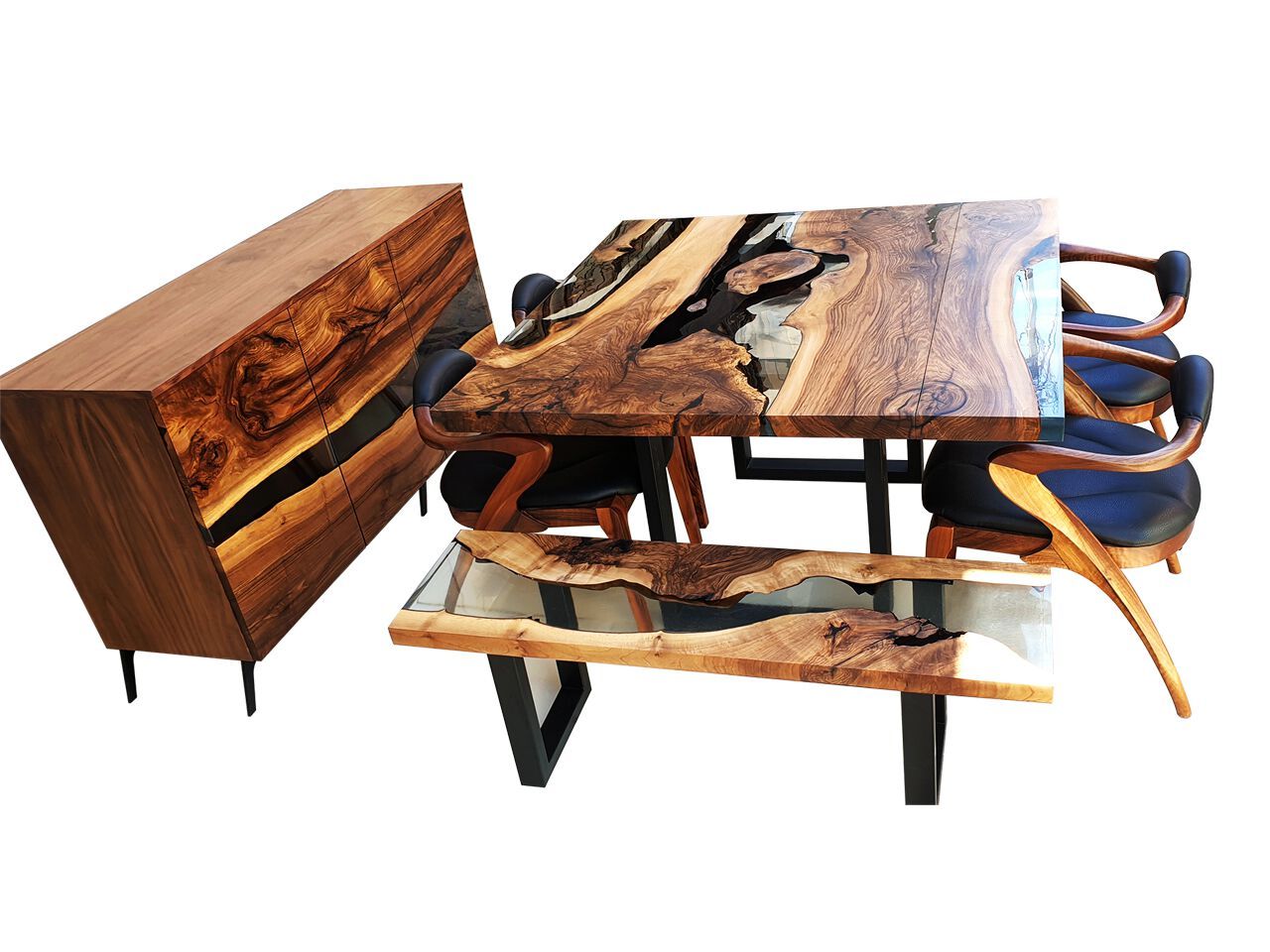 Обеденный набор из дерева и смолы Legnor LEG2408736 ARCH-00106175 - Вид №1