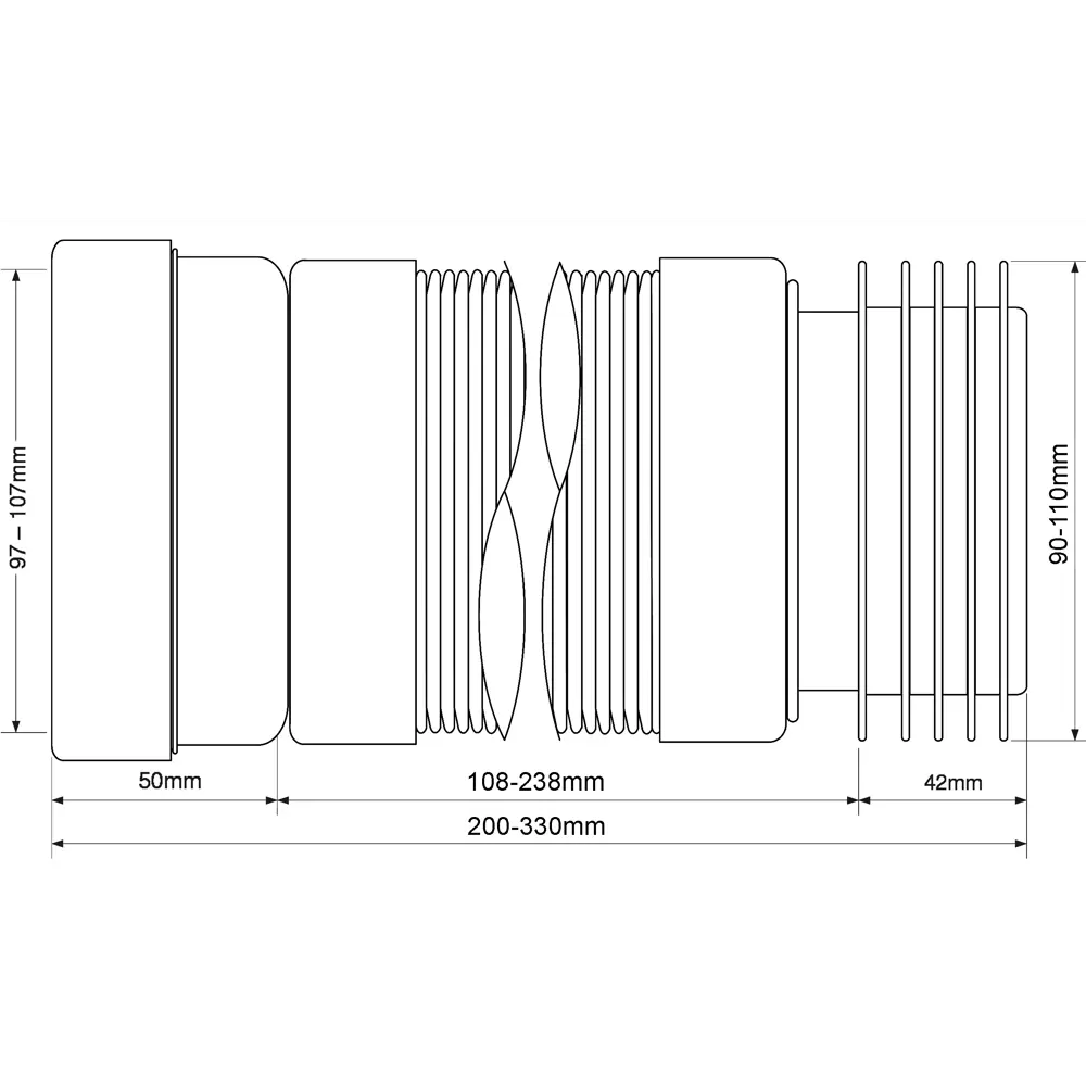 Фановая труба McAlpine для унитаза с раздвижной конструкцией 200-330 мм 82422792 STLM-0027089 - Вид №2