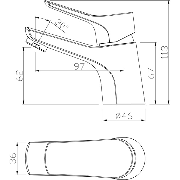 35-04 EFRA  Смеситель для умывальника  ARGO kran 3504efra - Вид №1