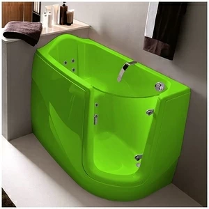 Ванна с гидромассажем GRUPPO TREESSE GEN-X V3317-SX салатовая угловая сидячая с дверью левосторонняя