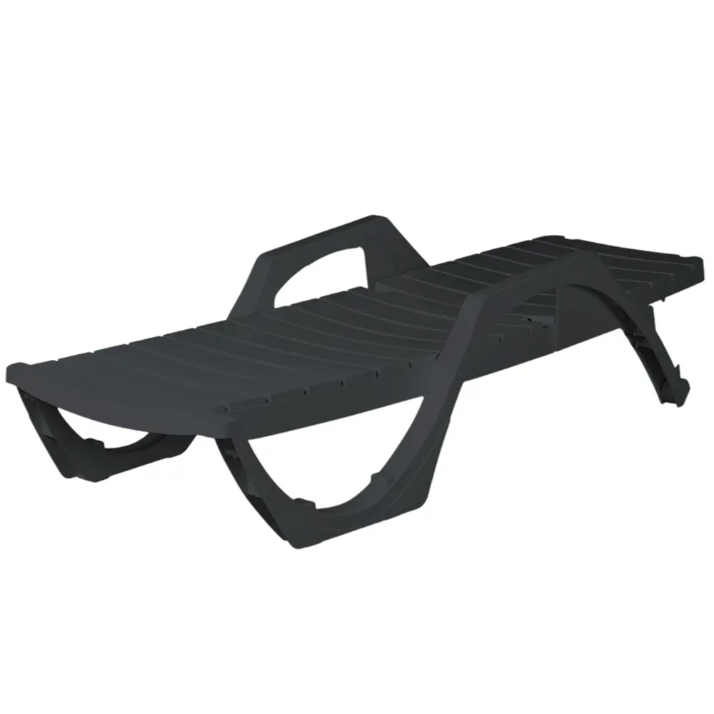 Шезлонг без подушки Easy Comfort Premium 190x69x207 см пластик графитовый Santreyd STLM-2005817 - Вид №1