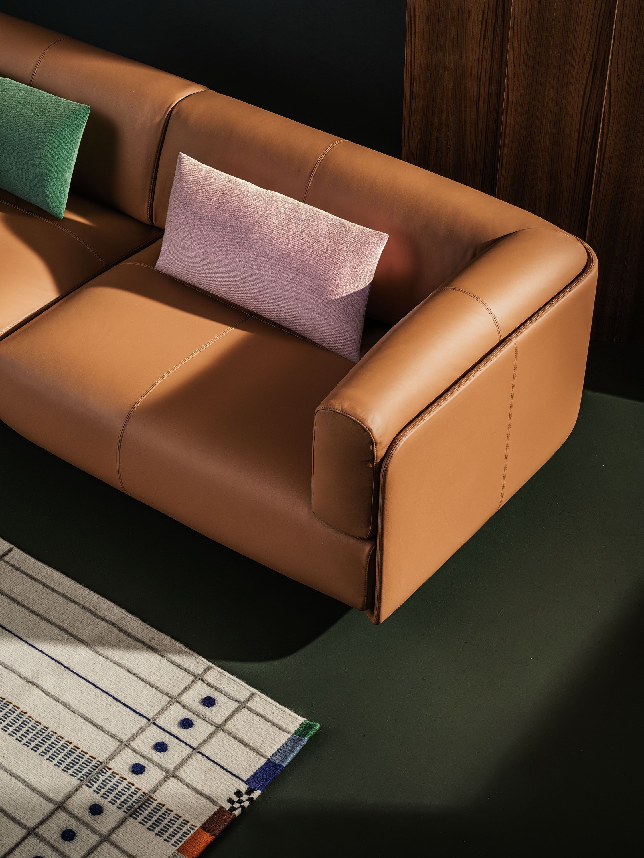 2-местный кожаный и тканевый диван Arper Shaal ARCH-00037216 - Вид №7