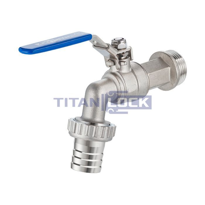 Кран шаровый водоразборный со штуцером, резьба BSP 1", нерж.сталь, TL100BCV TITAN LOCK  - Вид №3