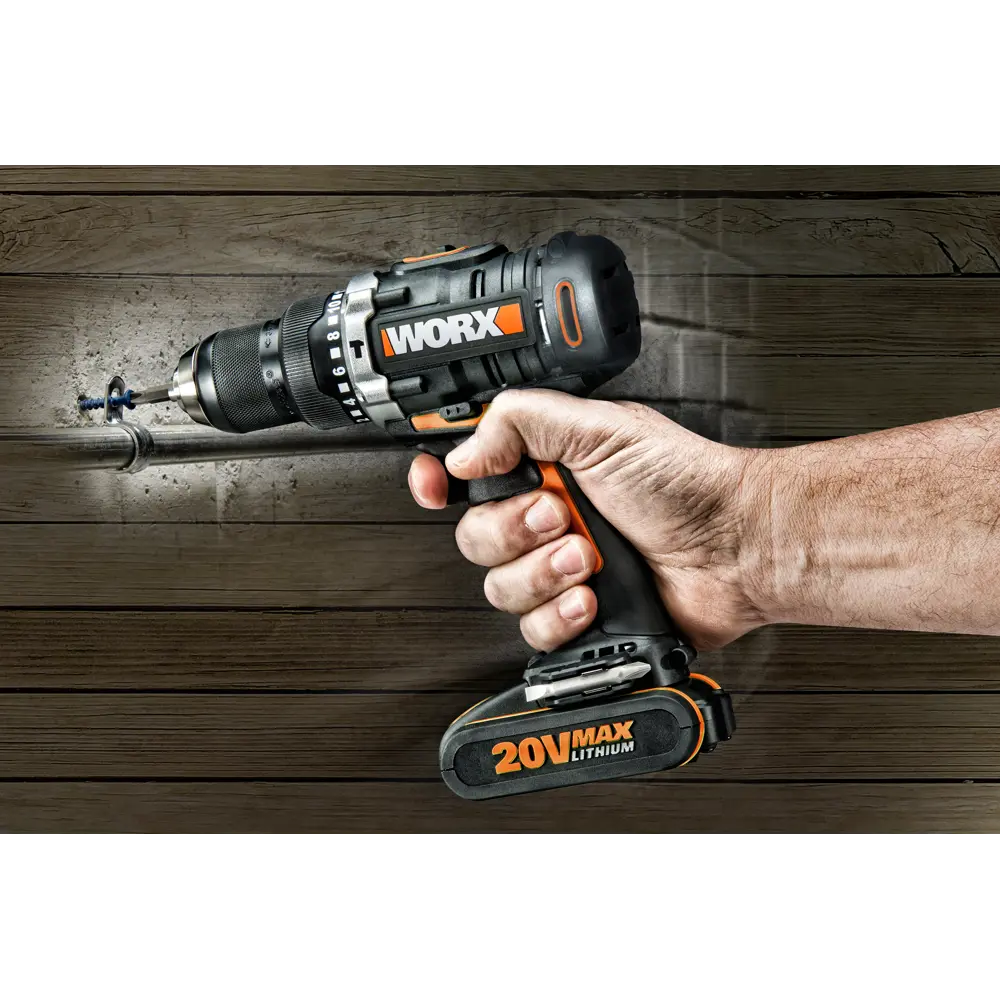 Дрель-шуруповерт аккумуляторная ударная Worx WX372, 20 В Li-ion 2x2 Ач STLM-2083519 - Вид №8