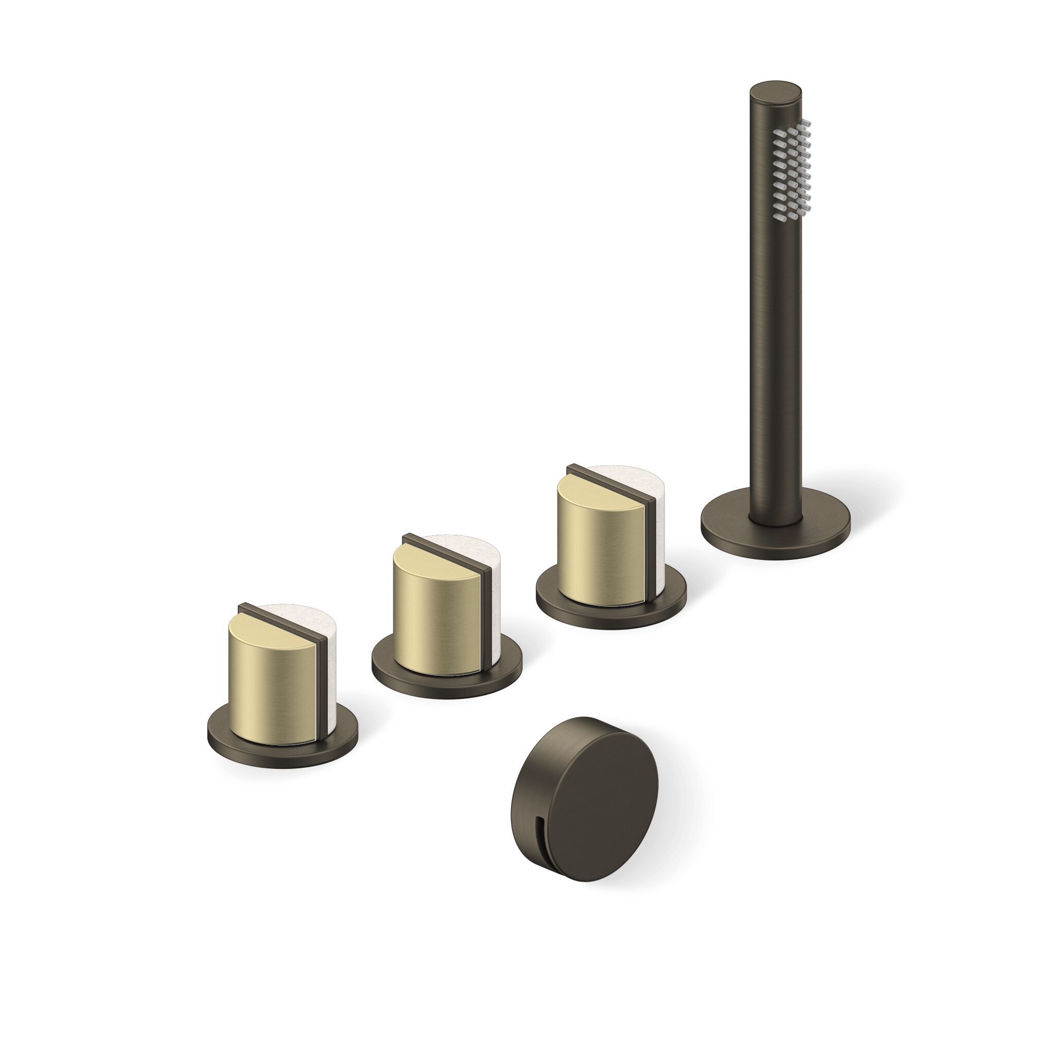 Утопленный набор для ванны с 4 отверстиями и ручным душем Varied Forms Macaron ARCH-00150419 - Вид №6