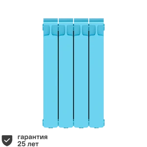 Радиатор секционный Rifar Monolit M50004RAL5024 500/100 4 секции боковое подключение биметалл голубой