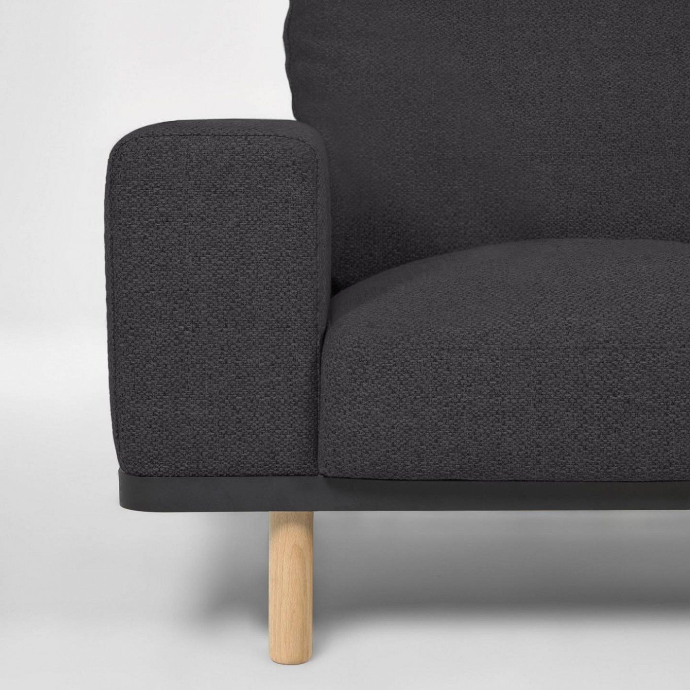 091154 Диван 3-х местный серый с натуральными ножками La Forma Noa - Вид №2