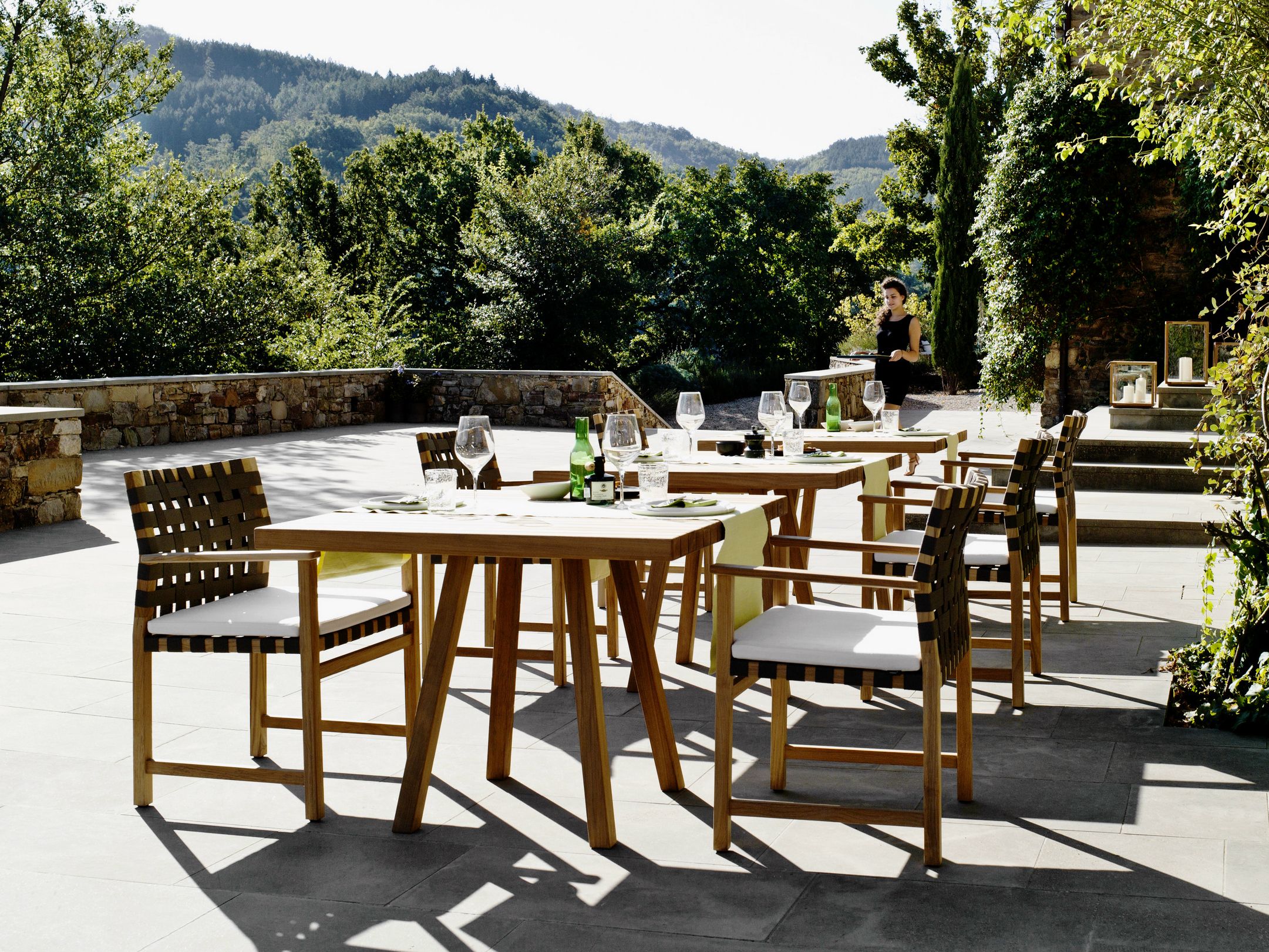 Квадратный стол из тикового дерева TRIBÙ Vis à vis ARCH-00005958 - Вид №1