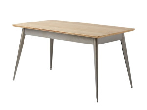 Прямоугольный обеденный стол из стали и дерева