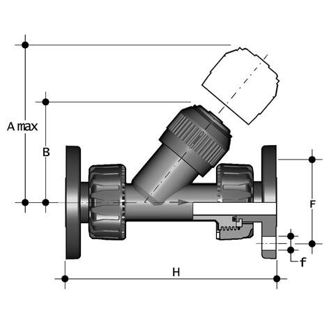 SANIT 16734000034 Обратный клапан, PP, фиксированный фланец  - Вид №1