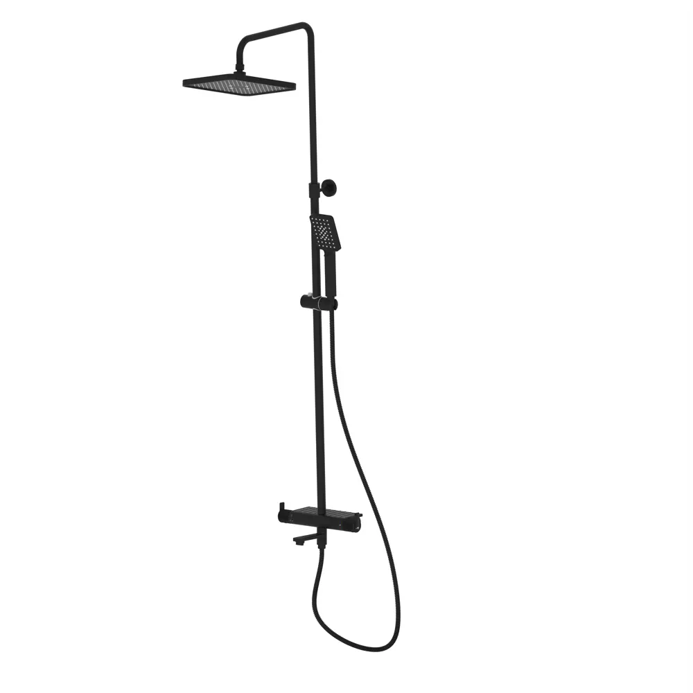 Душевая система KONSENSA Теано с термостатом 3 режима цвет черный матовый STLM-2154615 - Вид №3