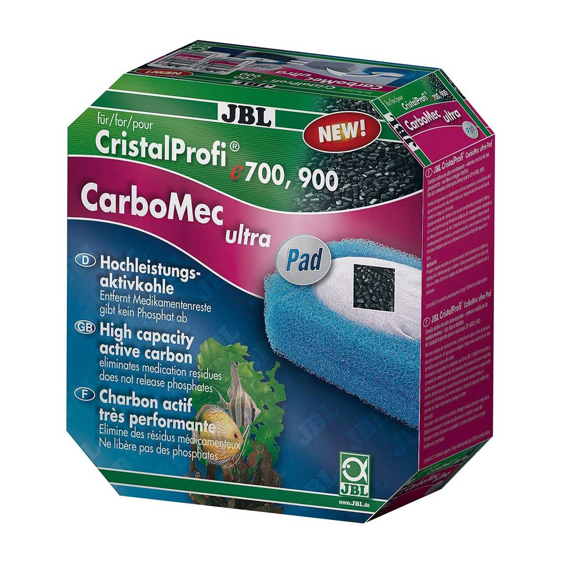 УТ0016975 Уголь CarboMec ultra Pad Сверхактивный активир. для фильтров CristalProfi е700/е900 500мл JBL 