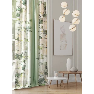 91711095 Комплект штор на шторной ленте Comfy Way Райзлон 150x280 см цвет зеленый STLM-1066423