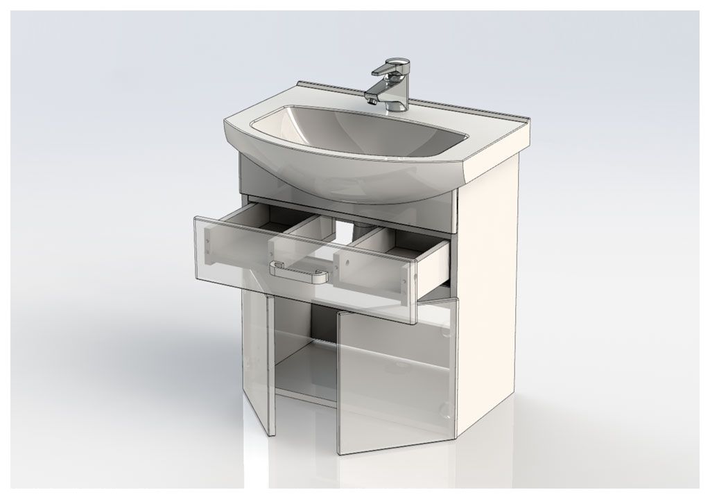 Тумба под раковину Aquanet Ирис 60 белый (1 ящик, 2 дверцы) sun-id-270536 - Вид №11