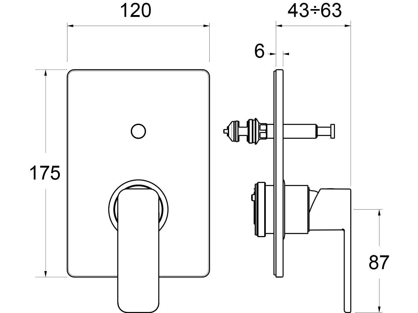 Однорычажный смеситель для душа с переключателем GUGLIELMI RUBINETTERIE GX ARCH-00109268 - Вид №1