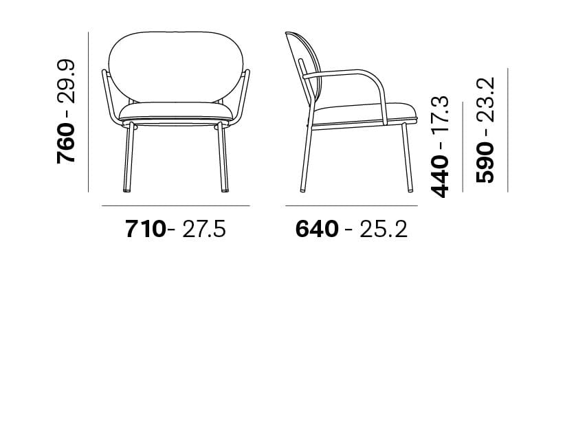 Тканевое кресло с подлокотниками Pedrali Stiel ARCH-00027560 - Вид №7