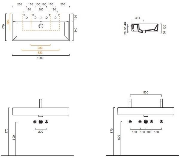 Подвесная раковина настенная овальная CERAMICA CATALANO Premium белая sun-id-1361921 - Вид №12