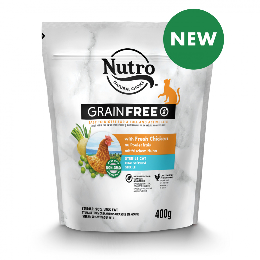 ПР0059468 Корм для кошек для стерилизованных, со свежей курицей и экстрактом розмарина сух. 400г NUTRO  - Вид №1