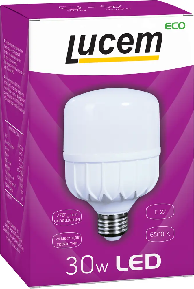 90644358 Лампа светодиодная Lucem LM-LCB FLLCB302765L E27 220 В 30 Вт цилиндр матовая 2400 Лм нейтральный белый свет STLM-0321368