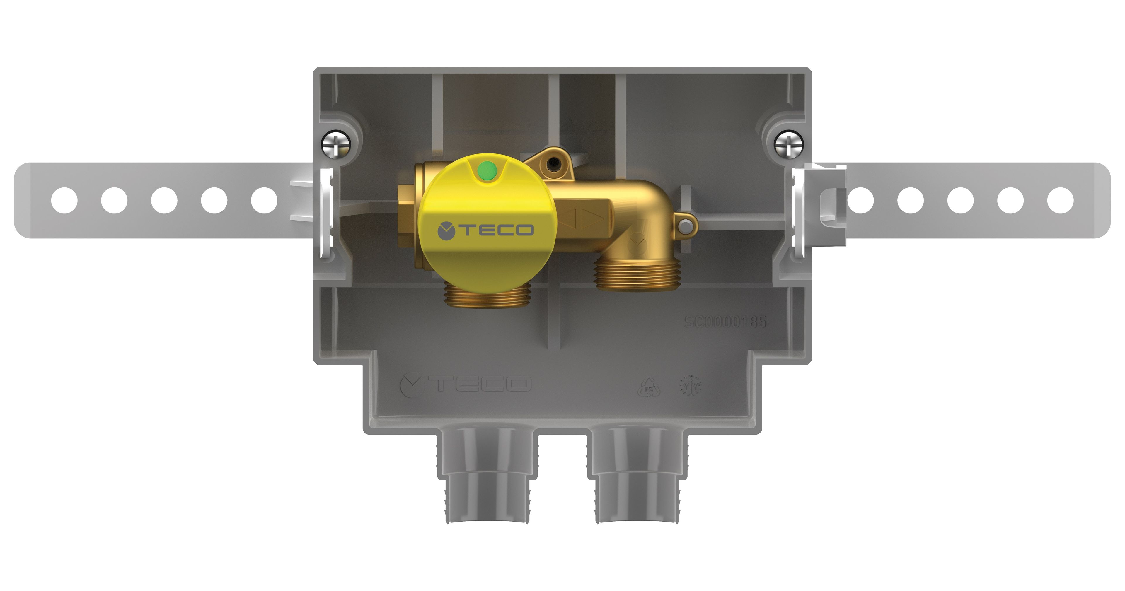 Утопленный газовый запорный кран с U-образными соединениями вниз TECO ARCH-00099333 - Вид №3