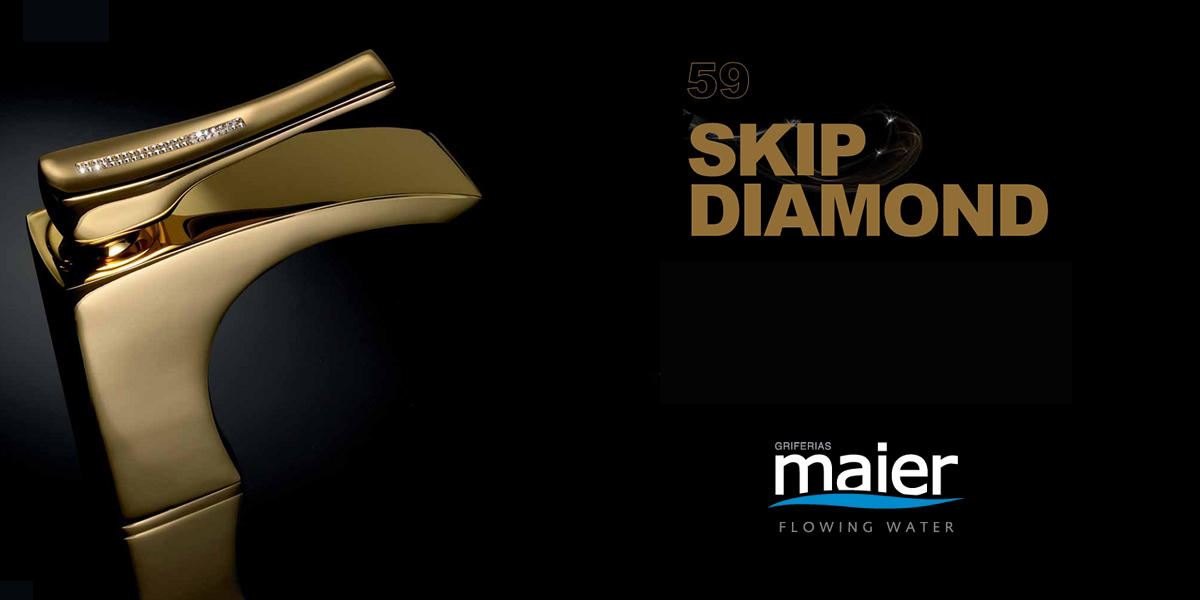 Однорычажный смеситель для раковины с клапаном клик-клак 59.004G MAIER SKIP DIAMOND 59004G - Вид №1