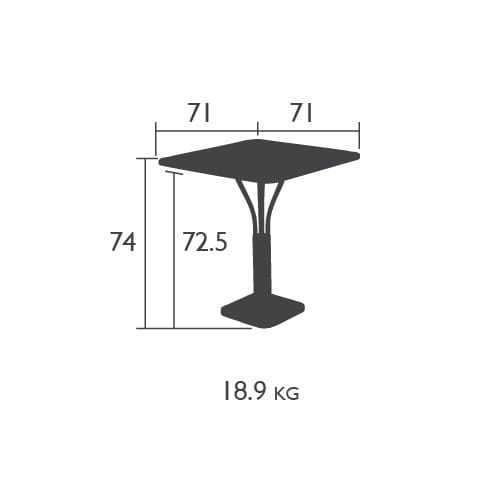 Алюминиевый квадратный садовый стол Fermob Luxembourg ARCH-00014704 - Вид №2