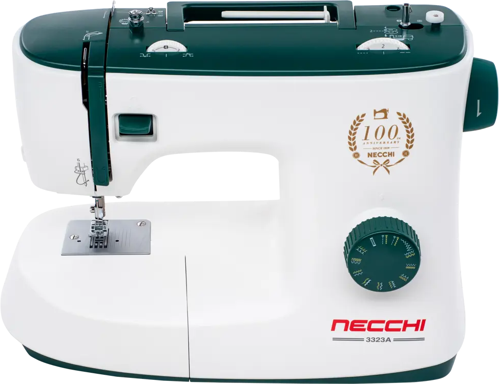 90842259 Швейная машина электромеханическая Necchi 3323A 600 ст/мин цвет белый/темно-зеленый STLM-1084112