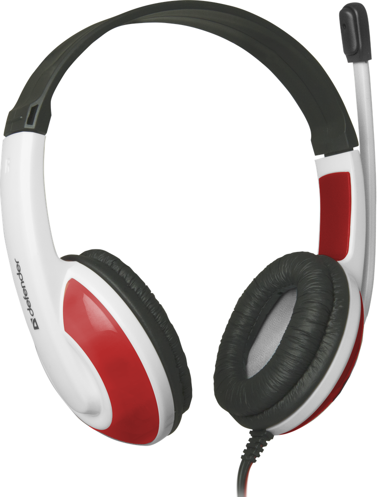 64098 игровая гарнитура warhead g-120 красный + белый, кабель 2 м Defender Santreyd  - Вид №1