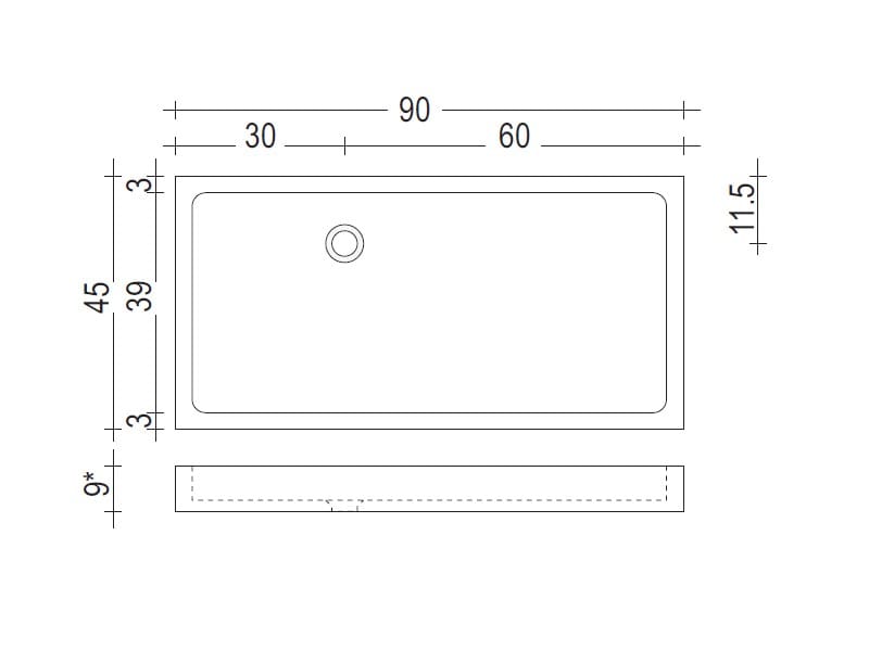 Прямоугольная бетонная подвесная раковина Moab Elle ARCH-00082376
