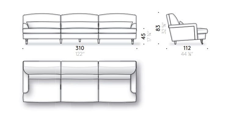 Съемный диван из ткани DE PADOVA Raffles ARCH-00073553 - Вид №4