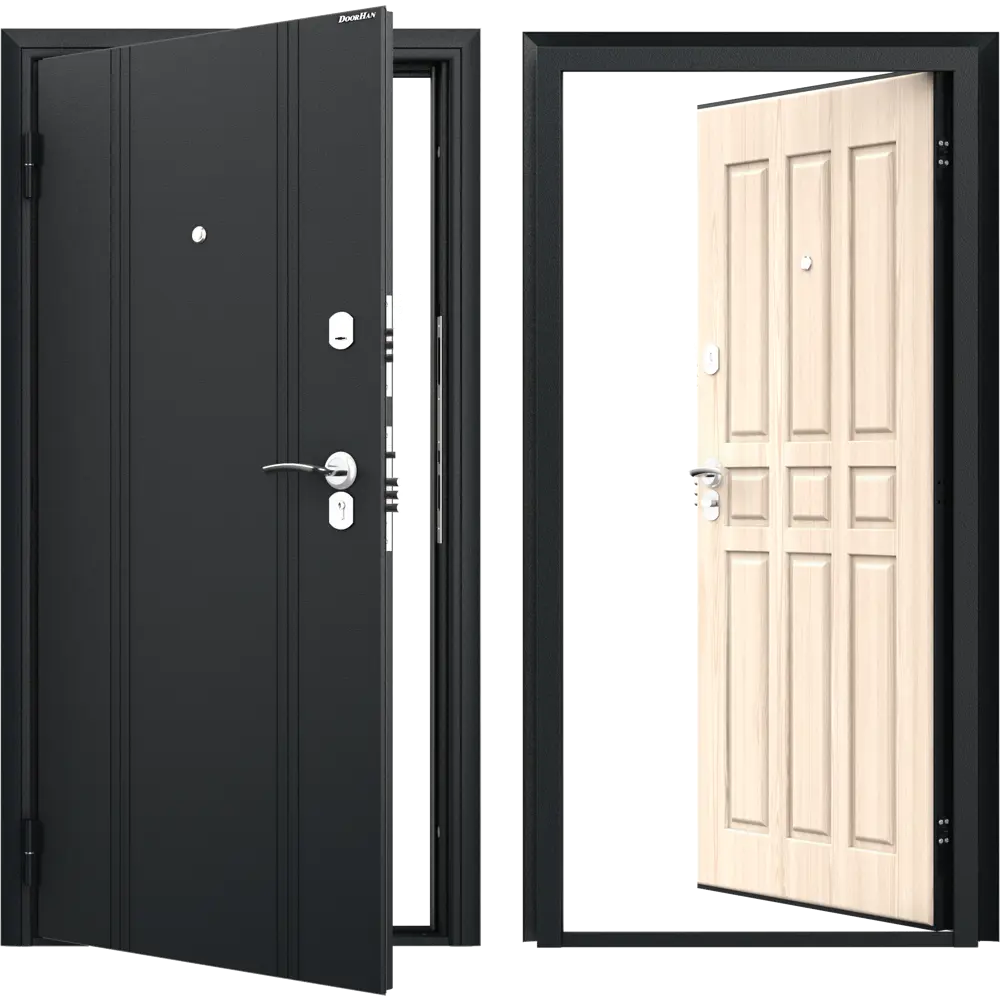 Дверь входная металлическая Оптим 88x205 см левая ясень ривьера DOORHAN STLM-2090130 - Вид №1