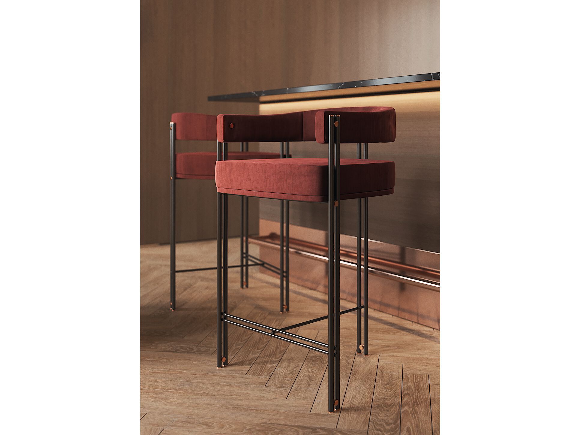 Тканевый барный стул PRADDY Natur ARCH-00143437 - Вид №1