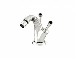 033223.N00.62 Смеситель-джойстик-монолевер для биде с черными кристаллами Swarovski Сатин никель